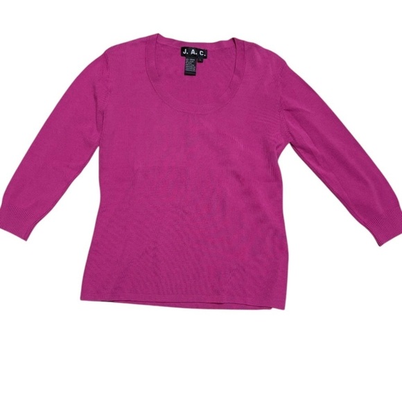 M🌺NEW‼️J.A.C. BUNDLE/LOT/MULTIPLES OF 2 Fuchsia Pink and Brown Sweaters NWOT - Picture 2 of 15